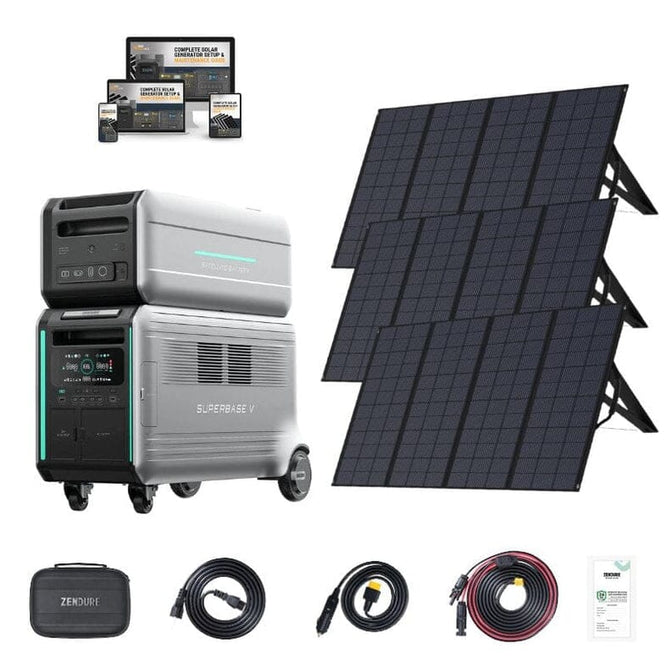 Zendure SuperBase V 4,608Wh / 3,800W Portable Power Station + Choose Your Custom Bundle | Complete Solar Kit