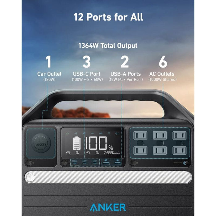 Anker 555 PowerHouse 1024Wh / 1000W Portable Power Station + Choose Your Custom Bundle | Complete Solar Kit - ShopSolar.com